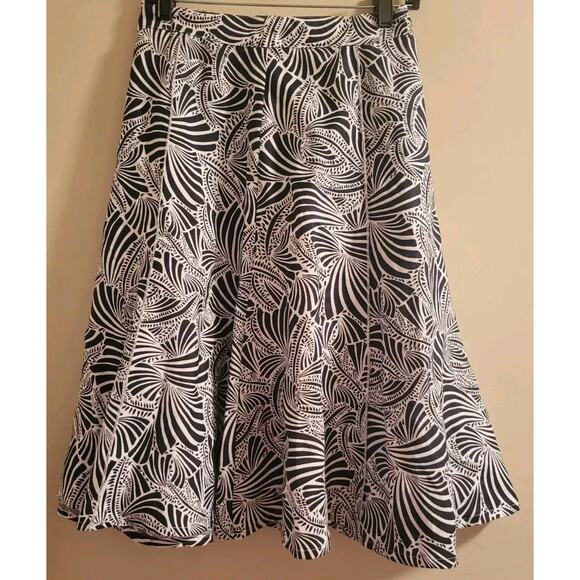 Black & White Skirt Plus Sz 24 By Appraisal Lined Flare Twirls Whitney Curvy - Picture 1 of 8
